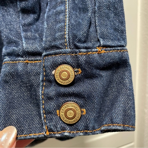 Zara Denim Overshirt Dark Indigo Wash - Picture 10 of 10